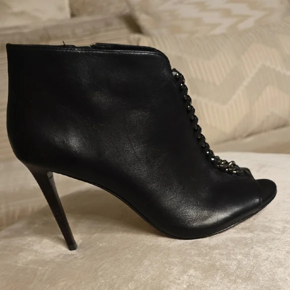 Coach Black Suede Heeled Boots with Lace-Up Design - Picture 3 of 13